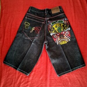 COOGI "Tribal Mask"  Denim Shorts. Mens 32. Rare. Nice. Vintage